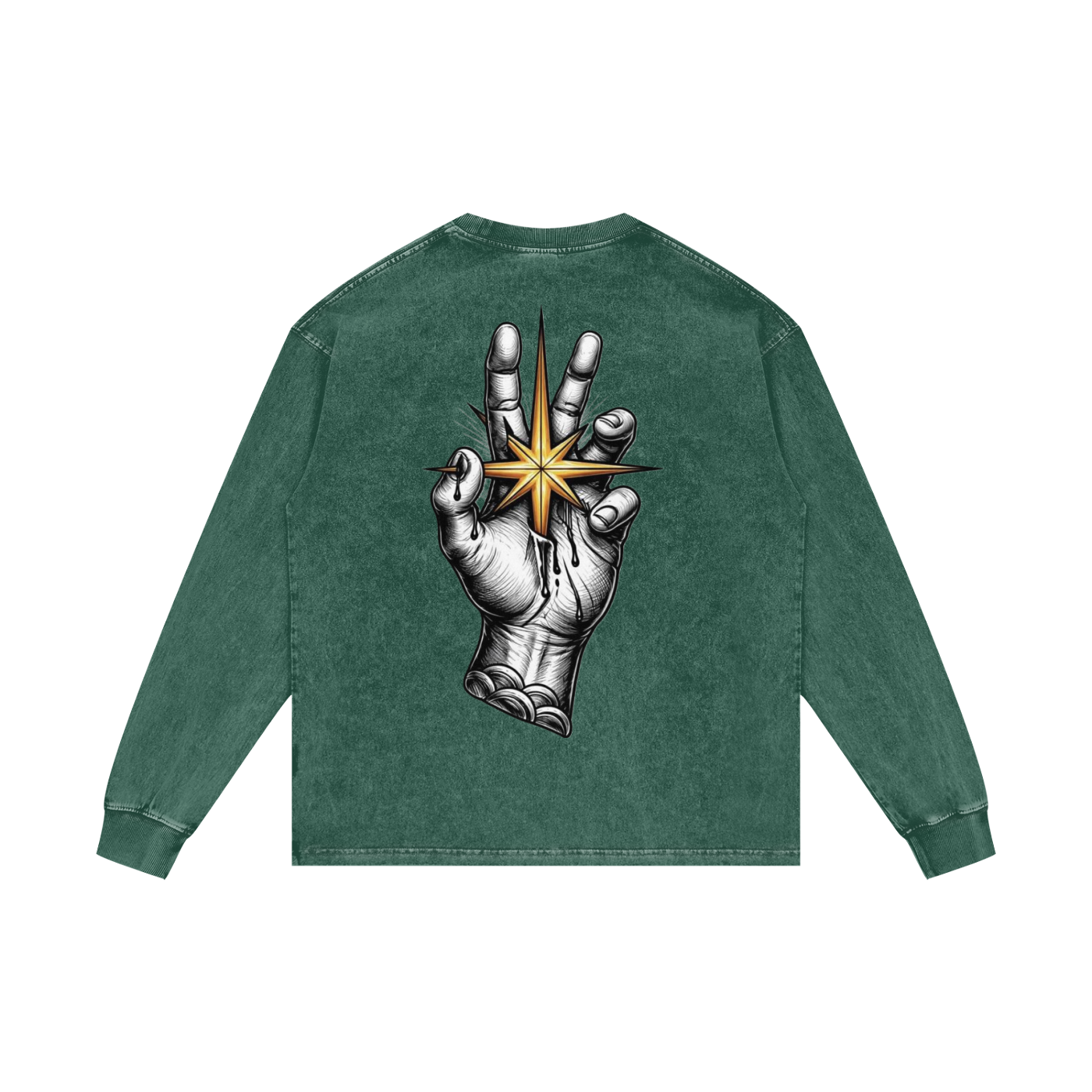 Try #01 Acid Wash Oversize Long Sleeve T-Shirt