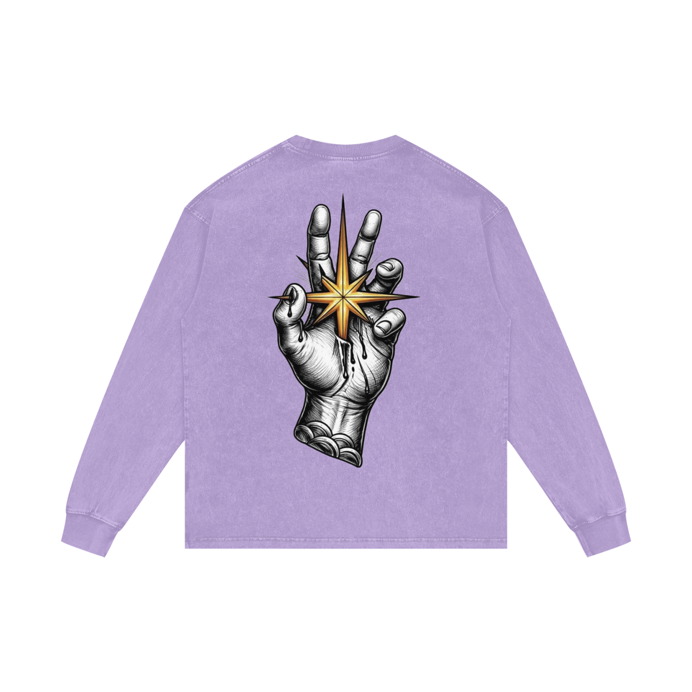 Try #01 Acid Wash Oversize Long Sleeve T-Shirt