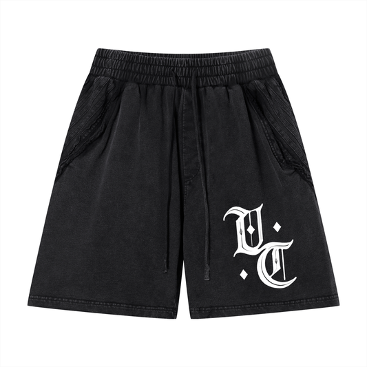 Try #01 Vintage Wash Raw Edge Shorts