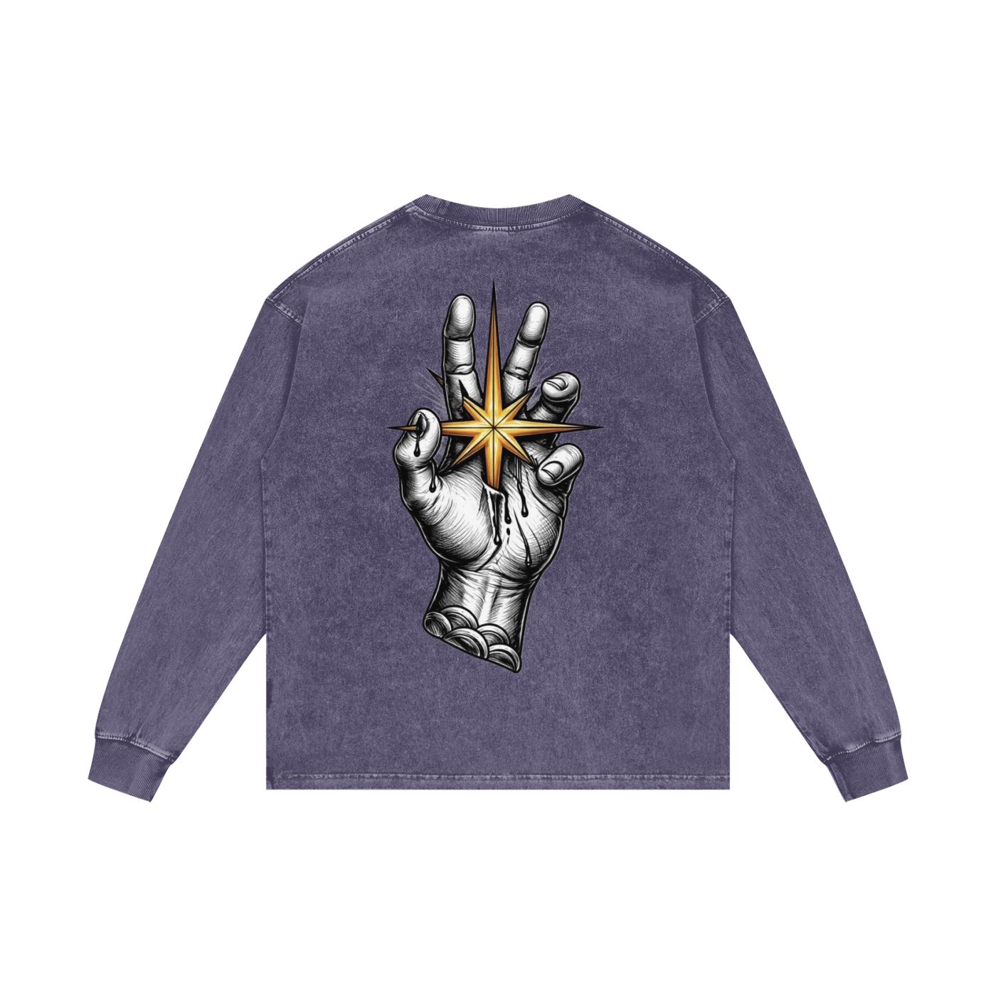 Try #01 Acid Wash Oversize Long Sleeve T-Shirt