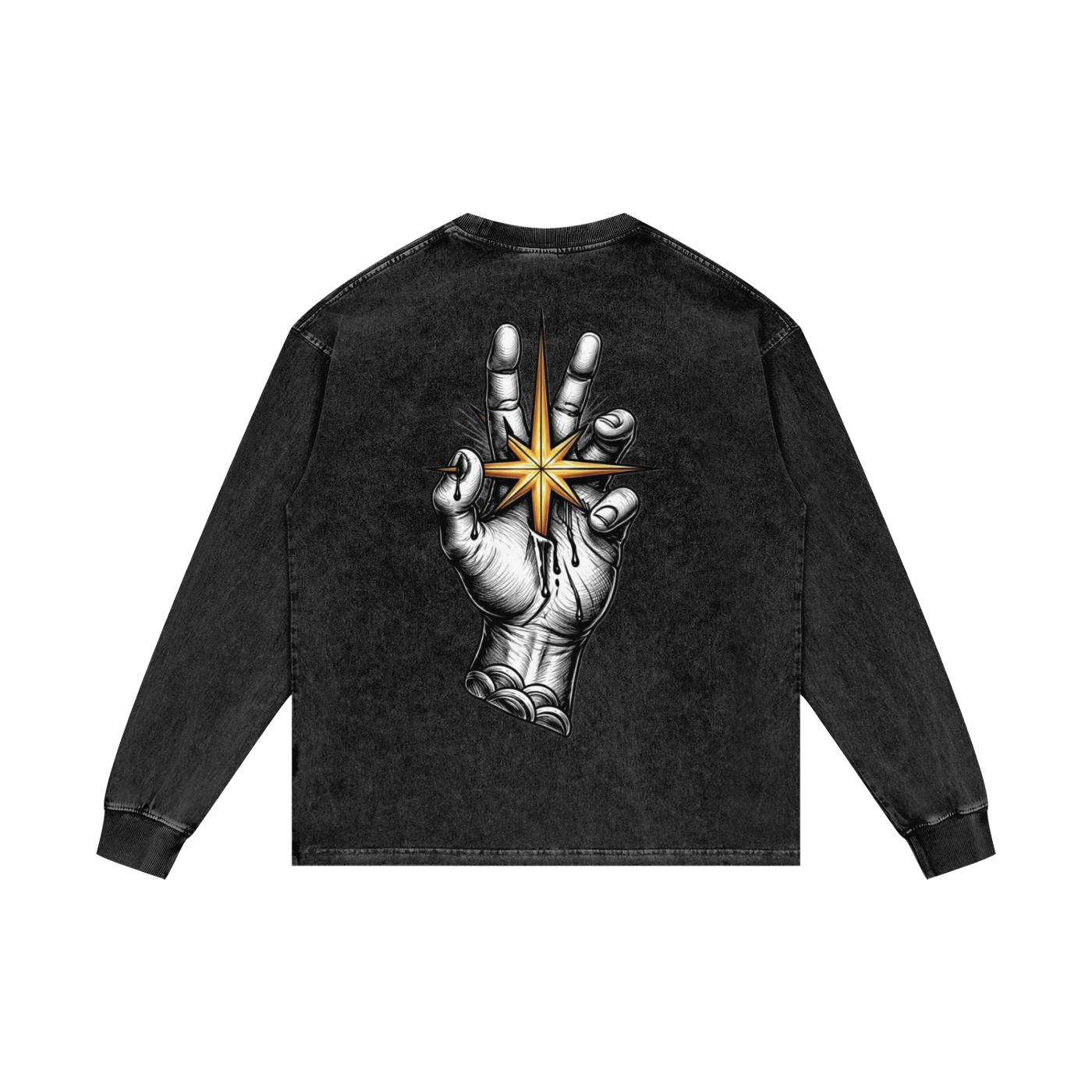 Try #01 Acid Wash Oversize Long Sleeve T-Shirt