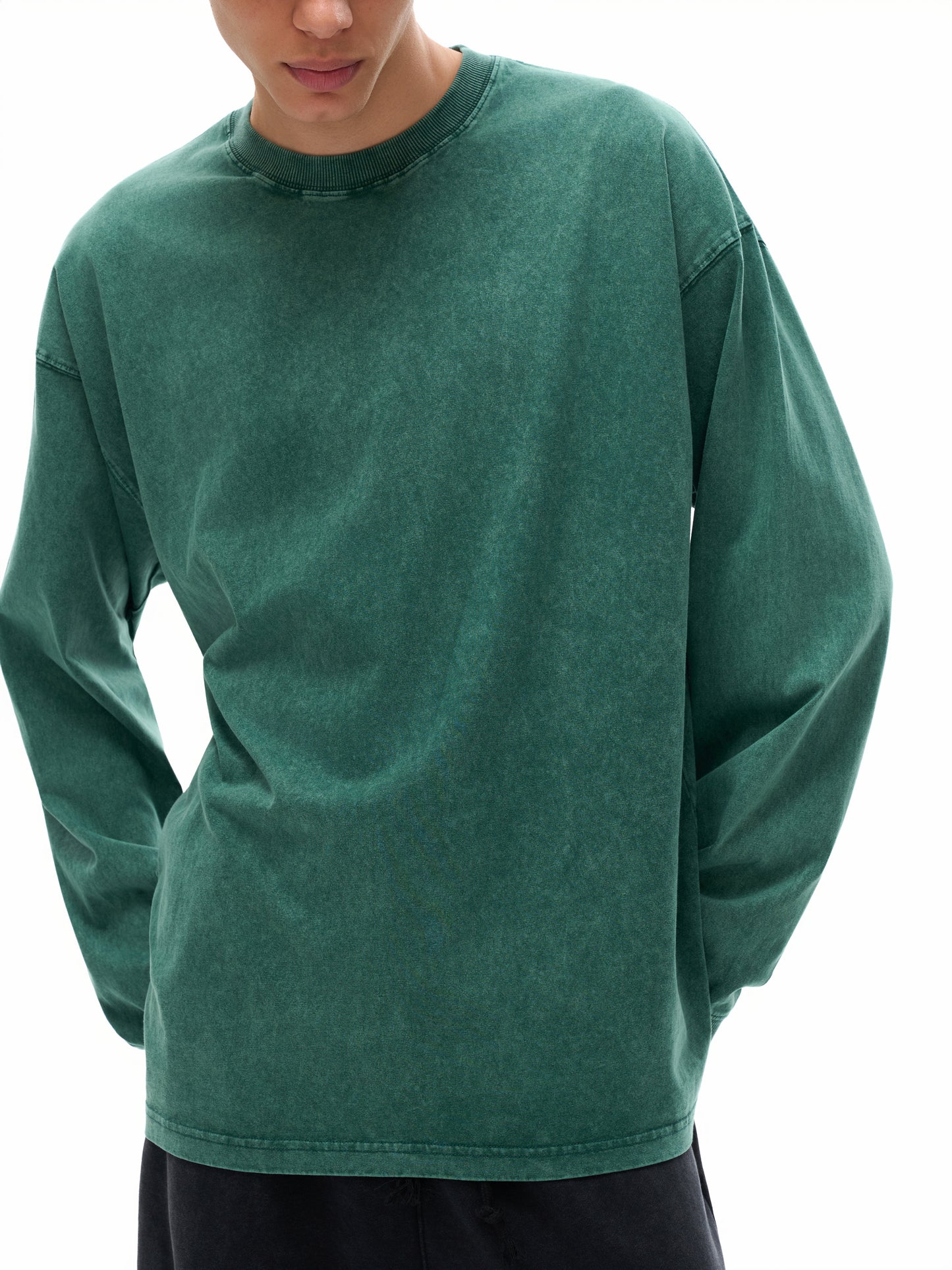 Try #01 Acid Wash Oversize Long Sleeve T-Shirt